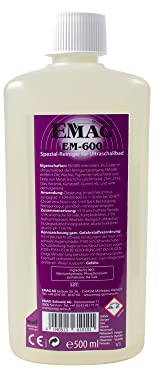 EMAG Spezialreiniger EM-600 I Spezieller Ultraschallreiniger für Glas, Gummi, Keramik, Metall uvm. I Entfernt Pigmente, Fette, Öle, Wachs uvm. I 0,5l