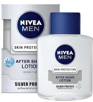 NIVEA after shave lotion 100 ml Silver Protect (Pack of 6) Contains Silver Ions, Chamomile Extract, and Provitamin B, Providing Hydration, Nourishing, and Antibacterial Protection for All Skin Types