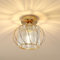 Pheashine Plafonnier en Cristal Moderne E27 Mini Lustre Semi-encastré, Lampe Plafond pour Salon Chambre Entrée Couloir (Doré)