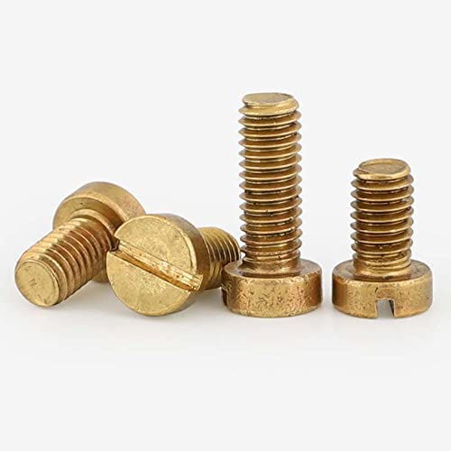 Foyoram 20pcs M4x16mm Srass Slotted Cheese Head Screw, Nail Bolt