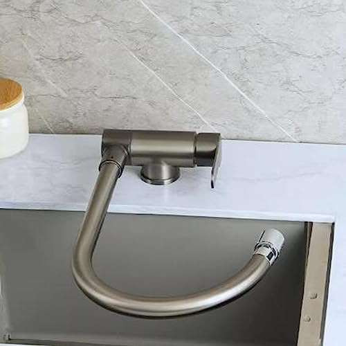 Wasserhahn Küche Klappbar Vorfenster Küchenarmatur Drehbar Wasser Kalt und Heiß Edelstahl Mischbatterie Küche Vorfenstermontage-A