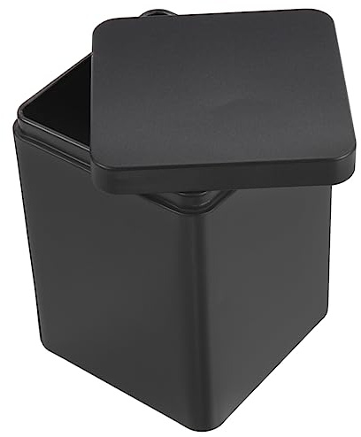 UPKOCH Square Metal Tea Tin Box 80x80x110mm Black Sealed Storage Can for Tea Packaging and Candy Storage