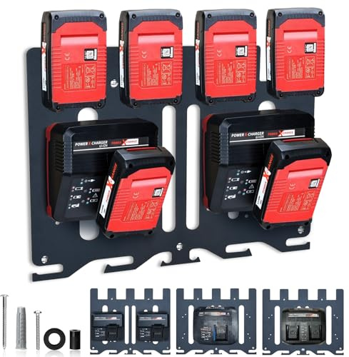 TOPOWN 3in1 Pro Wandhalterung für Einhell Ladegeräte und 18V Akku, für Power X-Change Charger, Twincharger, Fastcharger, Boostcharger
