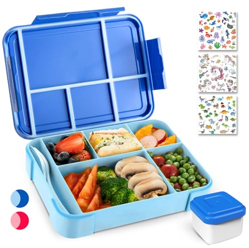 Boîte à déjeuner pour Enfants avec compartiments, Bleu