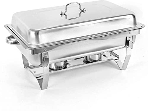 Chafing Dish de Acero Inoxidable, Juego de Chafing Dish Calentador de Alimentos Buffet, con Bandejas para Alimentos Soportes para Combustible, Calentador de Alimentos Juego Profesional para Catering B