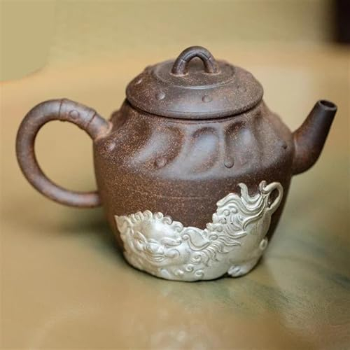 Teiere Set Di Teiere Bollitore Per Ammollo Del Tè Da 150 Ml Con Filtro Collezione Di Accessori Per Servizi Da Tè Tracing Silver Awake Lion Teiera Retro Old Rock Mud Pot Teiera Set Da Tè