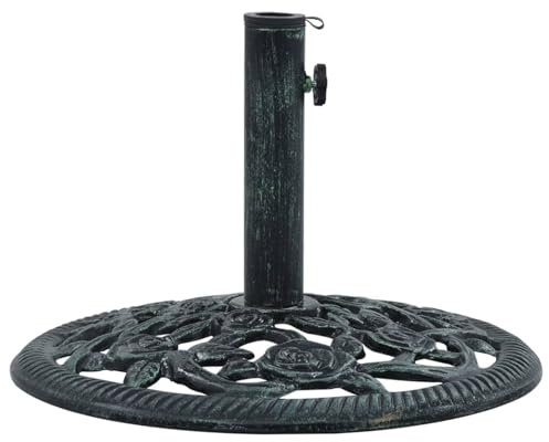 ShGaxin Socle de Parasol Vert 9 kg 40 cm Fonte,Pied De Parasol,Pied De Parasol Lourd,Pied De Parasol sur roulettes
