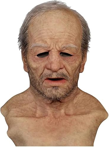 Niceyoeuk Old Man Maske, Old Lady Maske, Halloween Cosplay Masken, Realistische Latex Kopfbedeckung Cosplay Ältere Maske für Erwachsene Kinder Halloween Party Requisiten