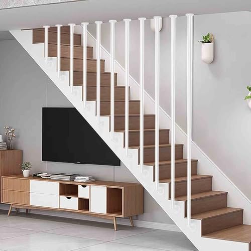 Pasamanos para escaleras interiores/exteriores, barra de agarre de metal, pasamanos de transición, piquete para barandilla de paso, barandilla de agarre, barandilla de escalera, postes largos(40cm)