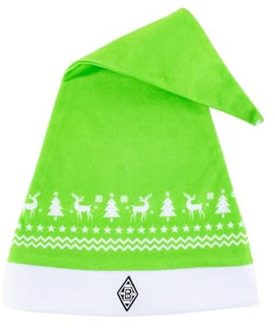Borussia Mönchengladbach Nikolausmütze | Offizieller Fanartikel Fohlenshop | Mit Vereinslogo | Borussia Winter Design | 100% Polyester | Perfekte Weihnachtsmütze für Fans & festliche Stimmung
