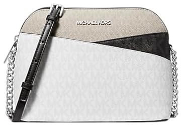 Michael Michael Kors Borsa a tracolla da donna Jet Set da viaggio in pelle media, Bianco ottico multicolore
