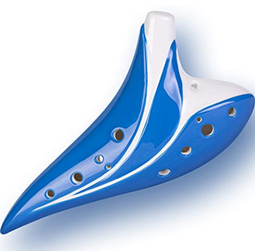 Das töpferinstrument. Ocarina 12 Loch Altflöte AC Tile Xun Blau Transparent