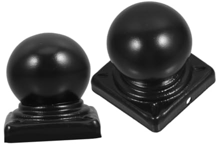 HOLIDYOYO 2pcs Wrought Iron Guardrail Decorative Cap Post Tops Caps Metal Iron Craft Decoration for Square Posts Enhance Outdoor Fence Aesthetics