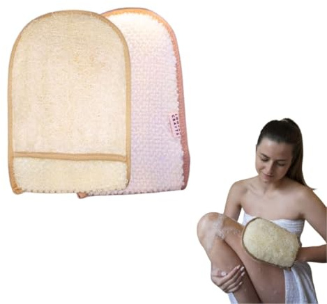 Premium Loofah Peelinghandschuh - Ideal für die tägliche Pflege – Waschhandschuh Peelinghandschuh - – Sanftes Peeling & Weiche Reinigung - 24×15 cm