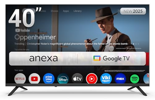 anexa - Smart TV 40 Pulgadas Full HD, Google TV con Android 14, TDT 2025, Televisor con 3 años de garantía, SMART40C02FG, Compatible con Netflix, Prime Video y más