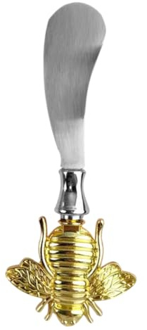 COLLBATH Cuchillo de Mantequilla y Queso Acero Inoxidable con Diseño de Dorada Espátula Ergonómica para Untar y Cortar Cocina Práctico Esparcidor para Fiestas y Regalos