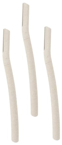 Augenbrauenrasierer 3 Stück aus Edelstahl für Präzises Trimmen | Beige, Abs Griff mit Rutschfester Oberfläche, Handliches Format, für Zuhause