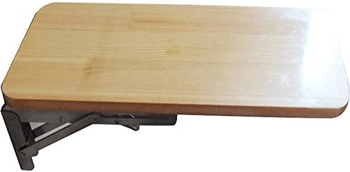 SXZenSpace Tavolo a Parete Pieghevole Cucina e Soggiorno, in Legno massello e staffe in Acciaio Inox | Tavoli a Parete, Tavolo da Lavoro, Tavolo da Pranzo, Portata Massima 50 k
