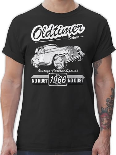T-Shirt Herren - 60. Geburtstag - Sechzig Oldtimer Baujahr 1966 - XL - Schwarz - Fun-t-Shirts 60 Tshirt zum 60.Geburtstag 60-Geburtstag ich Bin für männer t Shirt Geschenke 60.Geb. Sixty