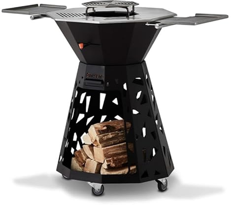 BRASERO - LE DESIGN - Plancha, Barbecue et Brasero à bois - Surface de cuisson de la plancha de 3126 cm2 - Surface de cuisson grill central 796cm2