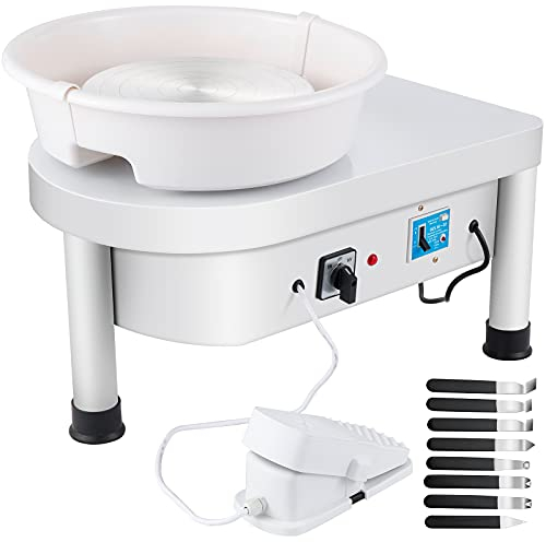 VEVOR keramikhjul 25CM keramikformningsmaskin 350W Elektriskt hjul för keramik med fotpedal och löstagbart handfat Enkel rengöring för keramik Lera Art Craft DIY
