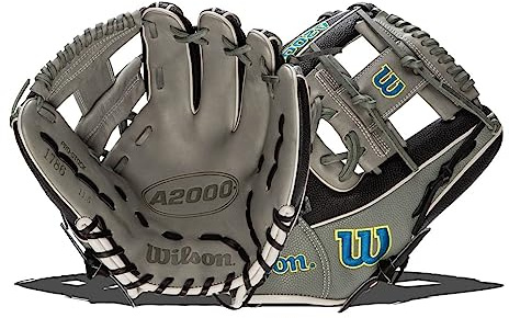 Wilson 2022 A2000 1786 (If) béisbol, Hombres, 11.5-Negro/Gris-Guante SuperSkin, 29 cm