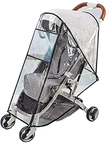 Universal Regenschutz für Kinderwagen Regenschutz Buggy mit vollständiger Frontöffnung Regenverdeck für buggy Upgrade Wasserdichtes großes Fenster mit Fenster und Doppel Reißverschluss zum Öffnen