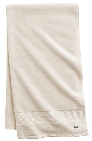 Lacoste Heritage Supima Cotton Bath Towel, Chalk, 30 x 54