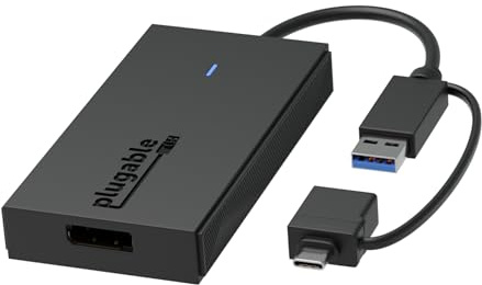 Plugable USB to DisplayPort Adapter - Connect via USB-C or USB 3.0 to Add a 2560x1440 Display – Compatible with Mac M1/M2/M3/M4, Windows, and ChromeOS