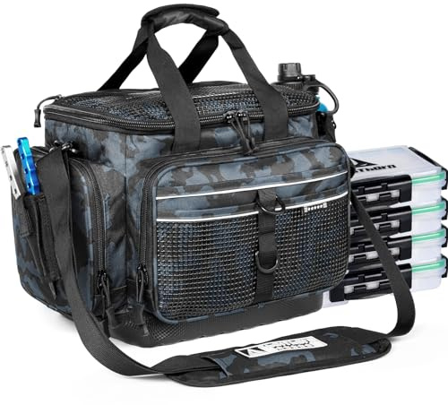Ghosthorn Fishing Tackle Box, Waterproof 3600 and 3700 Tackle Trays, Plastic Tackle Box Organizer with Removable Dividers Storage Lure Box for Lures 1 and 4 Pack (Fishing Tackle Bags)