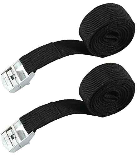 Cinghie di Fissaggio, Lega Antiruggine Regolabile,con Cinghie a Cricchetto a Sgancio Rapido,Cinghie di Fissaggio Corte,per il Trasporto di Biciclette,Moto,Pacchi Bagagli 25mm * 4m 2 Pezzi Tokaneit