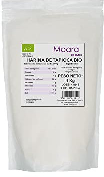 Harina de tapioca ecológica apta para dietas paleo | Harina de yuca 100% vegana | Harina de mandioca libre de alérgenos y gluten | Harina sin gluten ideal para repostería y panadería | 1Kg