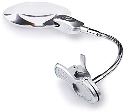 SIbeg Loupe avec lumière LED Brillante et Lampe loupe à Pince Robuste pour Plus de Confort et de facilité d'utilisation.