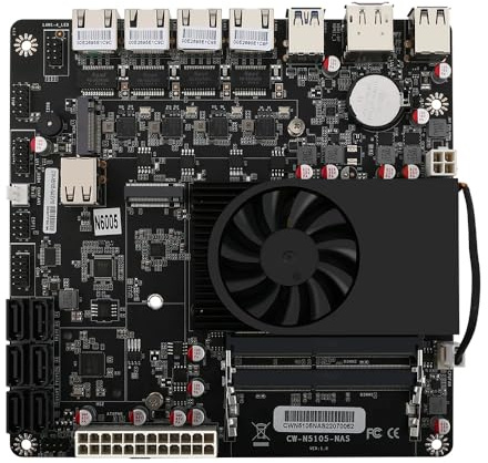 Celeron N5105/6005 Carte mère industrielle NAS 4 cœurs 4 fils 4 fils 4 x 2,5 G i226 réseau M.2 Slot 6 x SATA DP HDMI 2.0 (N5105)