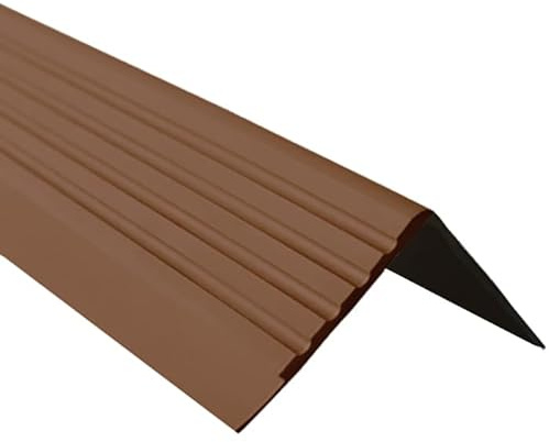 Quest Treppenkantenprofil 40x60mm PVC Kunststoff Antirutsch Treppenprofil ohne Klebeband RDD, braun, 150cm