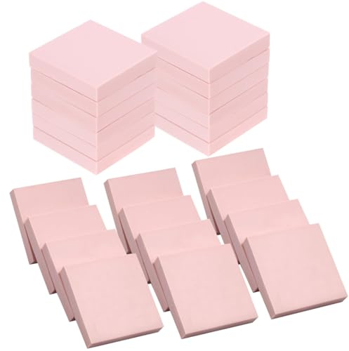Acidea Blocchi di gomma da intagliare, 24 blocchi quadrati di linoleum rosa da 5,1 x 5,1 cm, per stampe, facili da intagliare, kit per timbri in gomma morbida e progetti fai da te