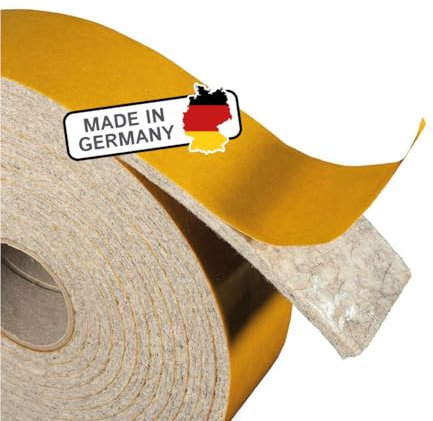 The Felt Store Filzband selbstklebend, vielseitiger Filzstreifen, Klebefilz Ideal als Filzgleiter Rolle für Stühle oder schwere Möbel (40 mm breit, 4 mm dick, 4 m lang, grau)