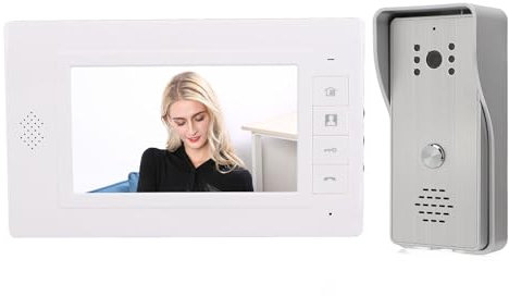Cámara de Timbre, de Videoportero Inteligente de 7 Pulgadas, de Videoportero con Cable, Kits de Timbre de Videoportero Inteligente, Kits de Timbre de Puerta con Visión (Silver)