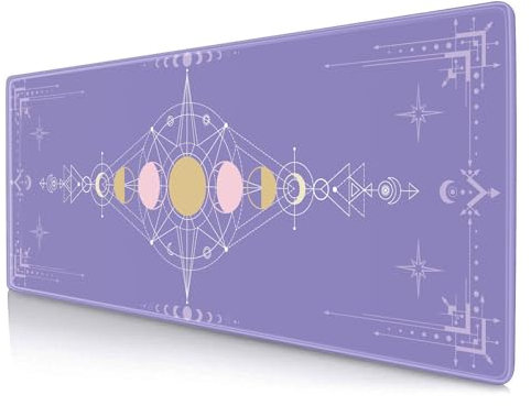 SXCKANG Pastel Purple Moon Phase Desk Mat Cute, Goth Witchy Celestial Large Gaming Mouse Pad, Extended Mousepad Desk Pad for Women Gamer Office, Computer Accessories, Tarot Alter Mat, 31.5 X 11.8 in