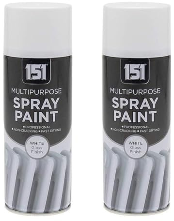 PNJB Multipurpose White Gloss Spray Paint, Versatile and Durable, Long-Lasting, Suitable for Wood, Metal, Plastic, Indoors and Outdoors,400ml (2PCS)