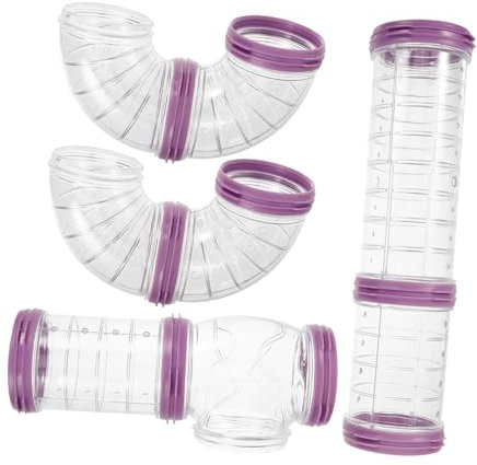 Happyyami DIY Hamster Käfig Außentunnel Transparente Kunststoffröhren Einfach Zu Montierendes Hamsterspielzeug Für Zwerghamster Mäuse Kleintiere Robustes Verbindungssystem Zum Selberbauen