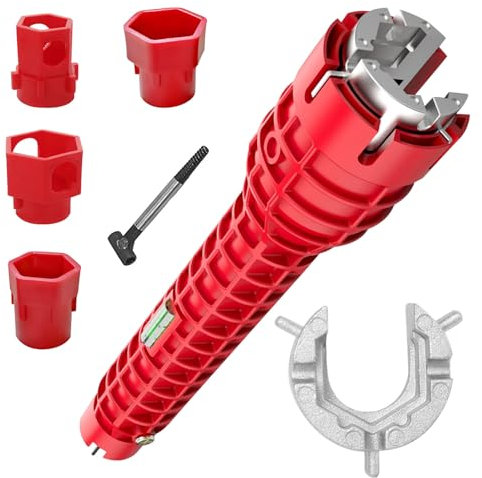 Herbst Armaturenschlüssel Wasserhahn, 14 in 1 Wasserhahn Schlüssel werkzeug, Multifunktionaler Waschbecken Schlüssel, standhahnmutterschlüssel Armaturenschlüssel Sanitär, Klempner Werkzeug