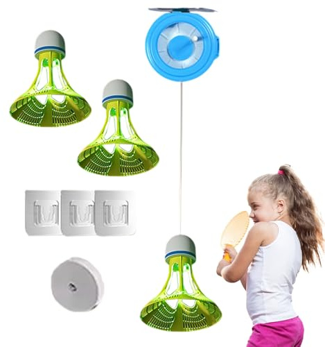 Badminton Rebound Trainer – Badminton Übung zu Hause | Trainingsgerät mit hoher Kordel, Kompetenzbauer, Rückprallsystem mit Klebehaken, Ausrüstung