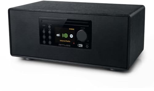 M-697 IDT Smart Micro System | Système Compact 60 W avec Dab+, Radio Internet, CD, Spotify et Bluetooth au Design élégant en Bois