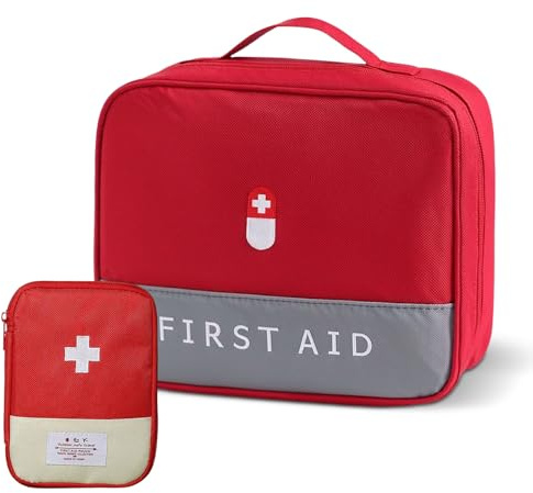 Ziyonix Medikamententasche, Große & Klein Medizintasche Reise, Notfalltasche, Reiseapotheke Tasche, Medizin Aufbewahrungstasche für Home Office Reisen, Rot