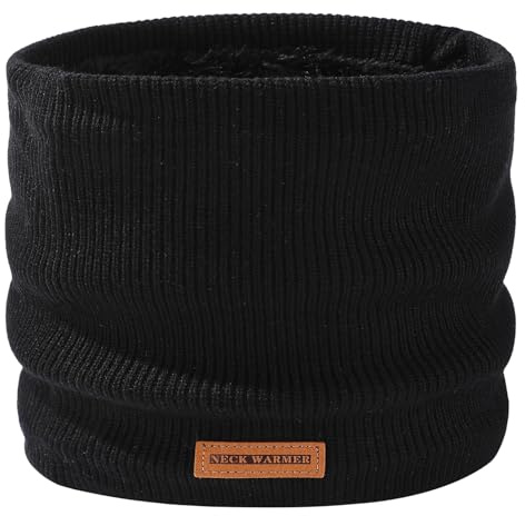 I Kua Fly Scaldacollo Invernale Uomo Donna Termico Sciarpa In Pile Unisex Scaldacollo Caldo Neck Warmer (Nero)
