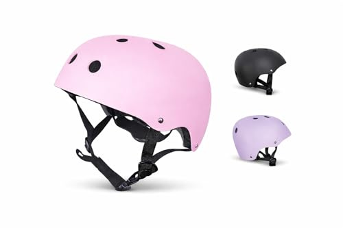 FAST N FUN Kinderhelm S (51–55 cm) – Fahrradhelm für Kinder (2-5 Jahre) – Skatehelm, Laufrad- & Scooterhelm – verstellbar, leicht & sicher, Helm für Jungen & Mädchen (rosa)