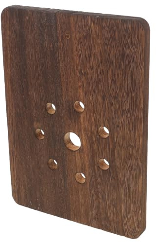 BESTonZON Panel de Madera para Colgar Plantas con Agujeros Preperforados Soporte Vertical para Helecho Cuerno de Ciervo Orquídeas y Suculentas Decoración de Pared para Balcón y Patio