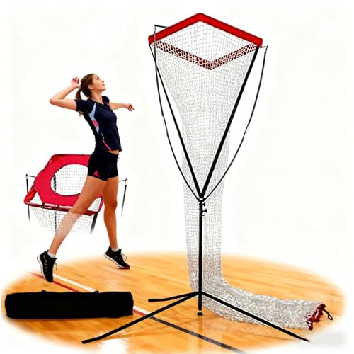 3-in-1-Volleyballnetz-Trainingsübung, höhenverstellbares tragbares Volleyball-Reboundernetz, ideal for Aufschlagen, Schmettern, Aufstellen, geeignet for Trainingseinheiten im Innen- und Außenbereich
