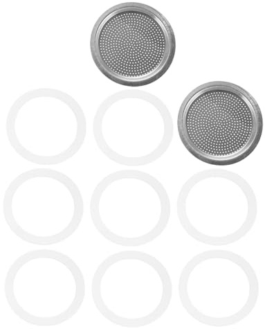 Hohopeti Joint d'Étanchéité en Silicone pour Cafetière Italienne 9 Tasses 450Ml Kit 10 Pièces Résistant Haute Température pour Machine à Expresso et Tasse de Voyage